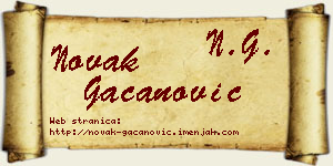 Novak Gačanović vizit kartica